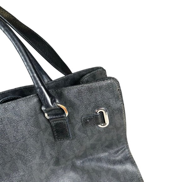 Michael Kors Black Gray MK Logo Hamilton Signature Tote Handbag Purse Authentic - Picture 11 of 16